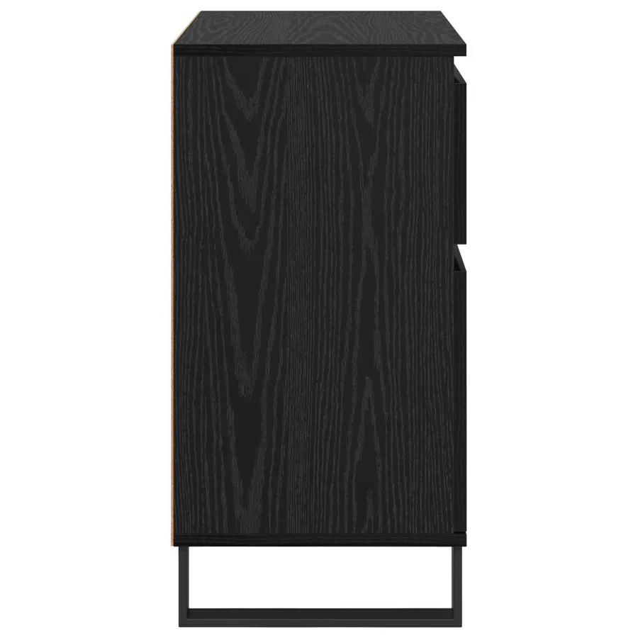 Buffet Chêne noir 60 x 35 x 70 cm Bois d'ingénierie et fer - 7
