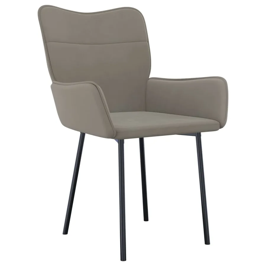 Chaises à manger lot de 2 Gris clair Velours - 3