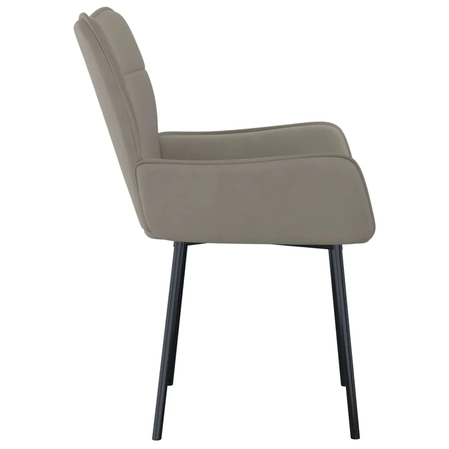 Chaises à manger lot de 2 Gris clair Velours - 5