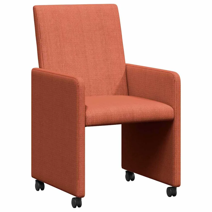 Chaises de Salle à Manger avec Roues 2 pcs Rouge orange - 2