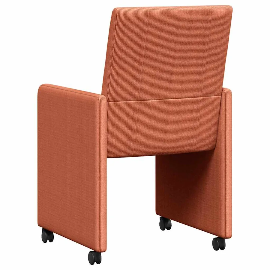 Chaises de Salle à Manger avec Roues 2 pcs Rouge orange - 6
