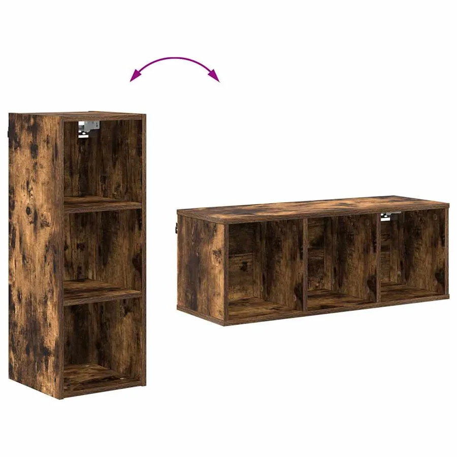 Armoire suspendue avec stockage Chêne fumé 30 x 29,5 x 80 cm - 8