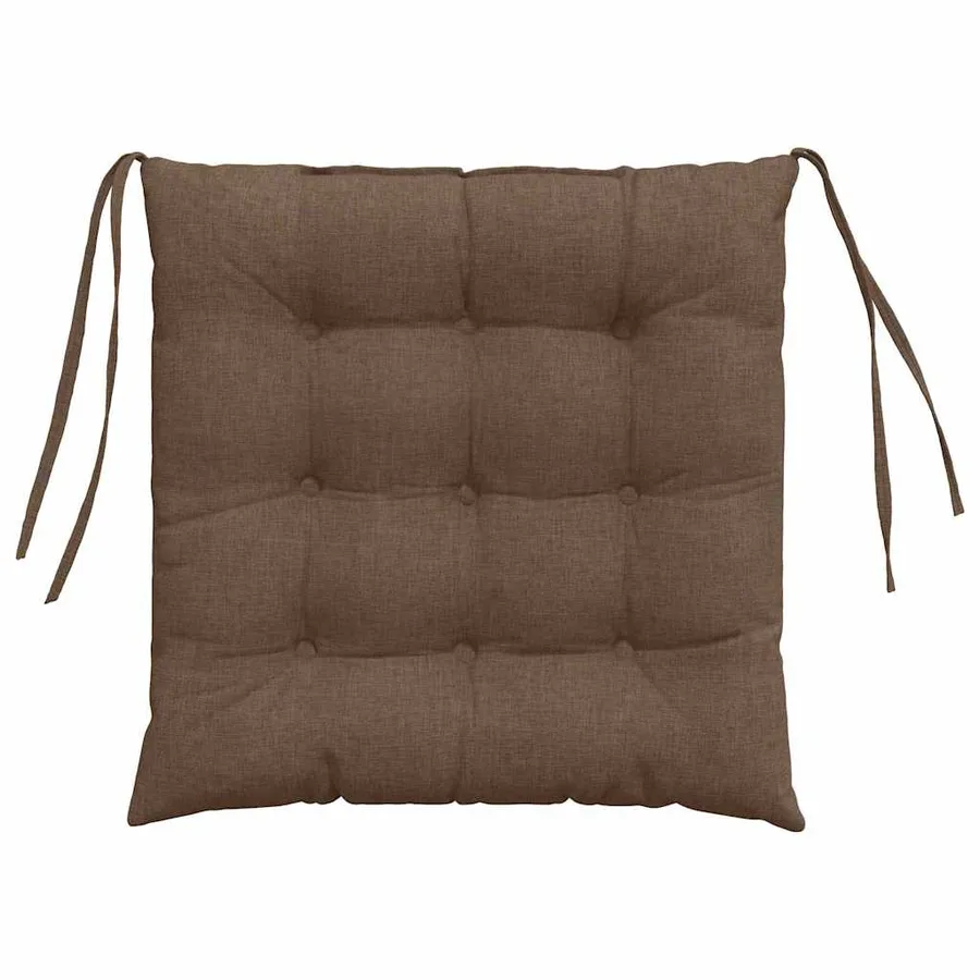 Coussins de siège 4 pcs Marron 40 x 40 x 6 cm tissu - 7