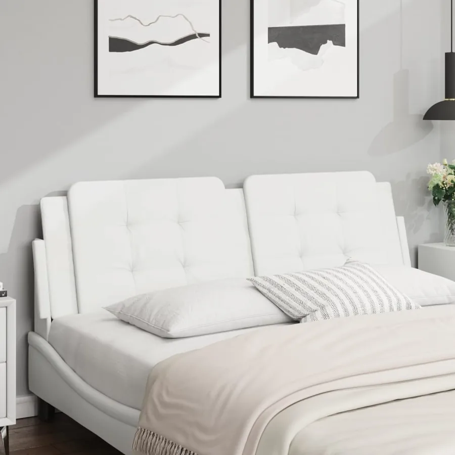 Coussin de tête de lit Zadar blanc 152 cm similicuir