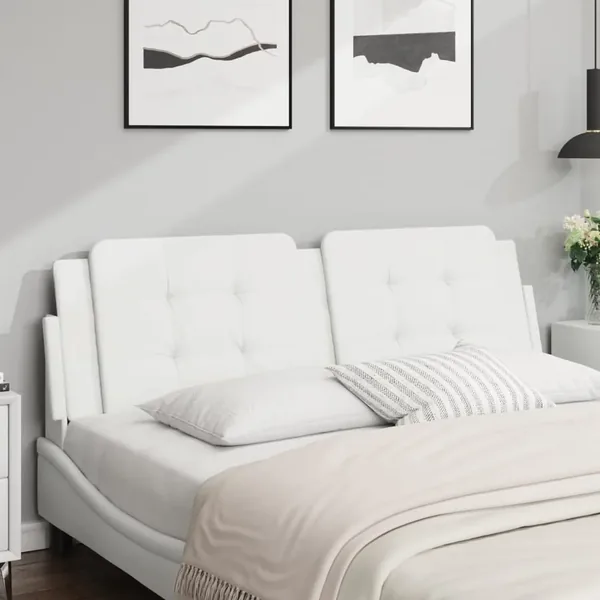 Coussin de tête de lit Zadar blanc 152 cm similicuir