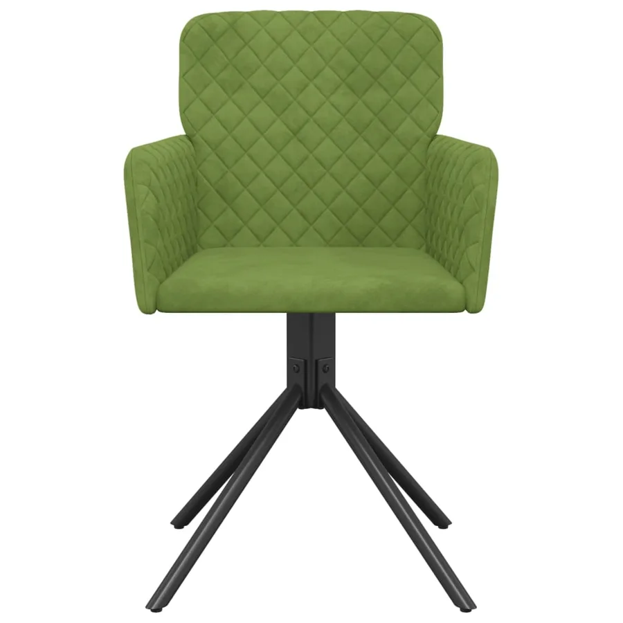 Chaises pivotantes à manger lot de 2 Vert clair Velours - 4