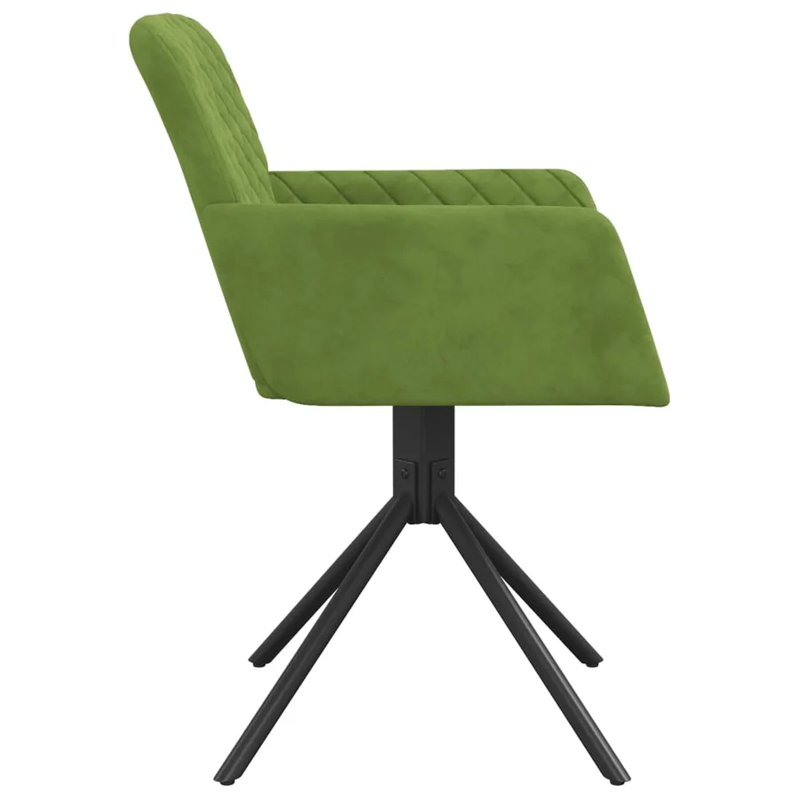 Chaises pivotantes à manger lot de 2 Vert clair Velours - 5