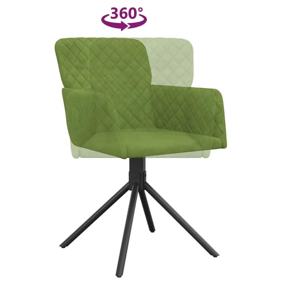 Chaises pivotantes à manger lot de 2 Vert clair Velours - 8