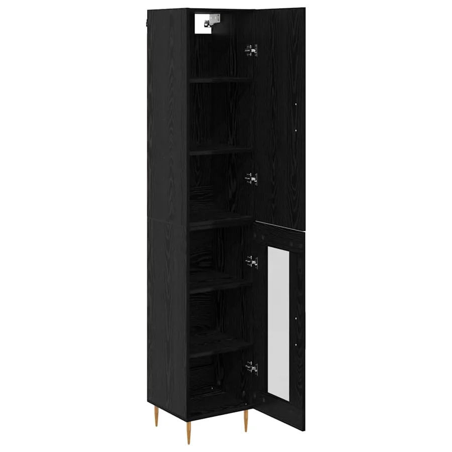 Haut Armoire 2 pcs Chêne noir Bois d'ingénierie - 5