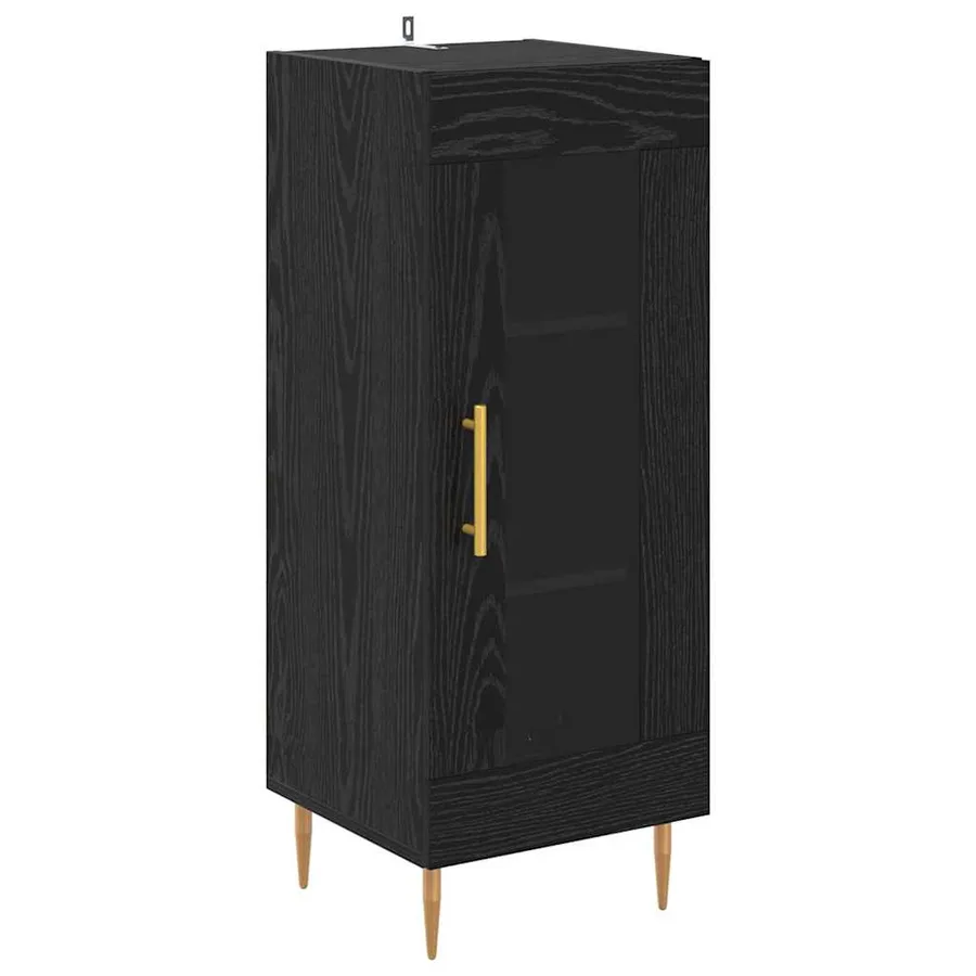 Haut Armoire 2 pcs Chêne noir Bois d'ingénierie - 6