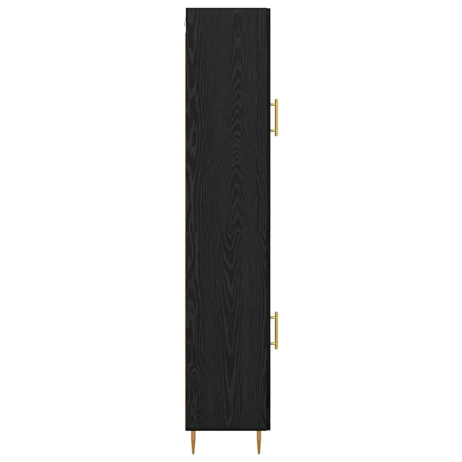 Haut Armoire 2 pcs Chêne noir Bois d'ingénierie - 9