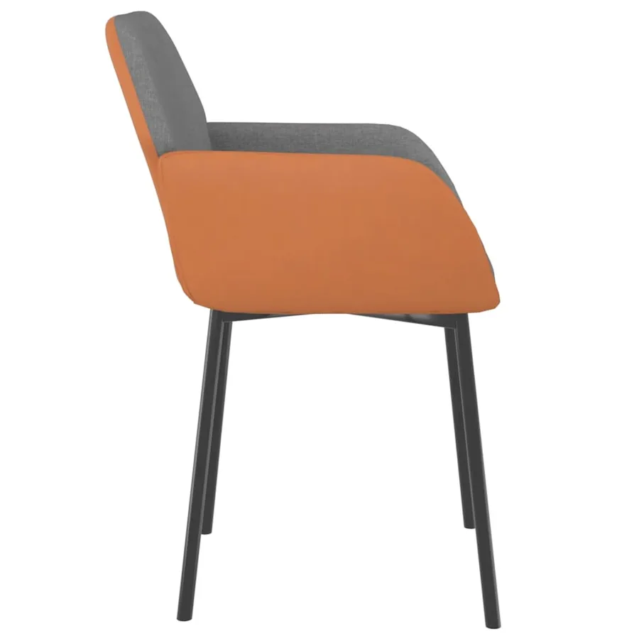 Chaises à manger lot de 2 gris clair tissu et similicuir - 5