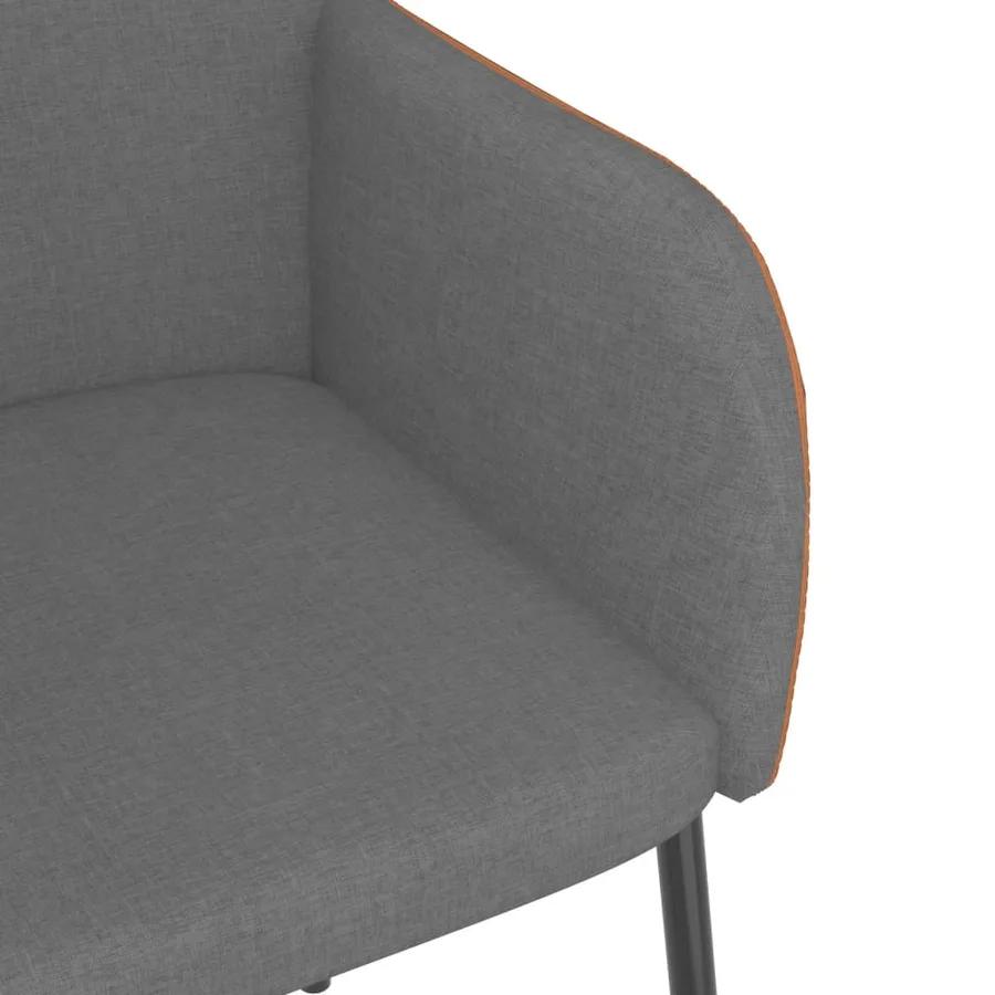 Chaises à manger lot de 2 gris clair tissu et similicuir - 7