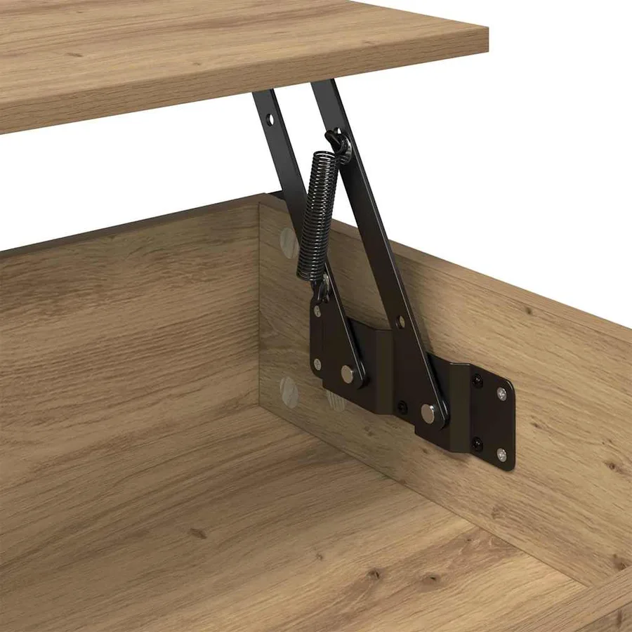Table basse Chêne artisanal 100 x 50 x 50 cm Bois d'ingénierie - 8