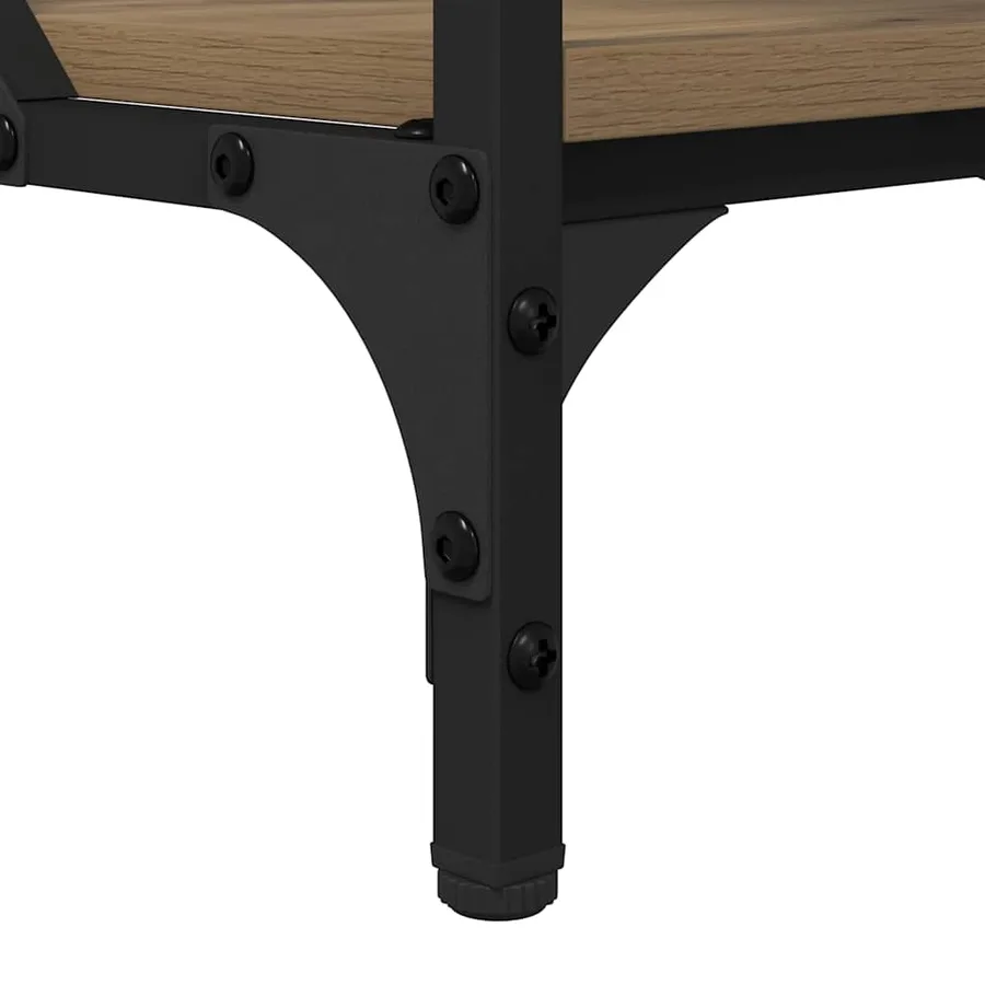 Table basse Chêne artisanal 100 x 50 x 50 cm Bois d'ingénierie - 9