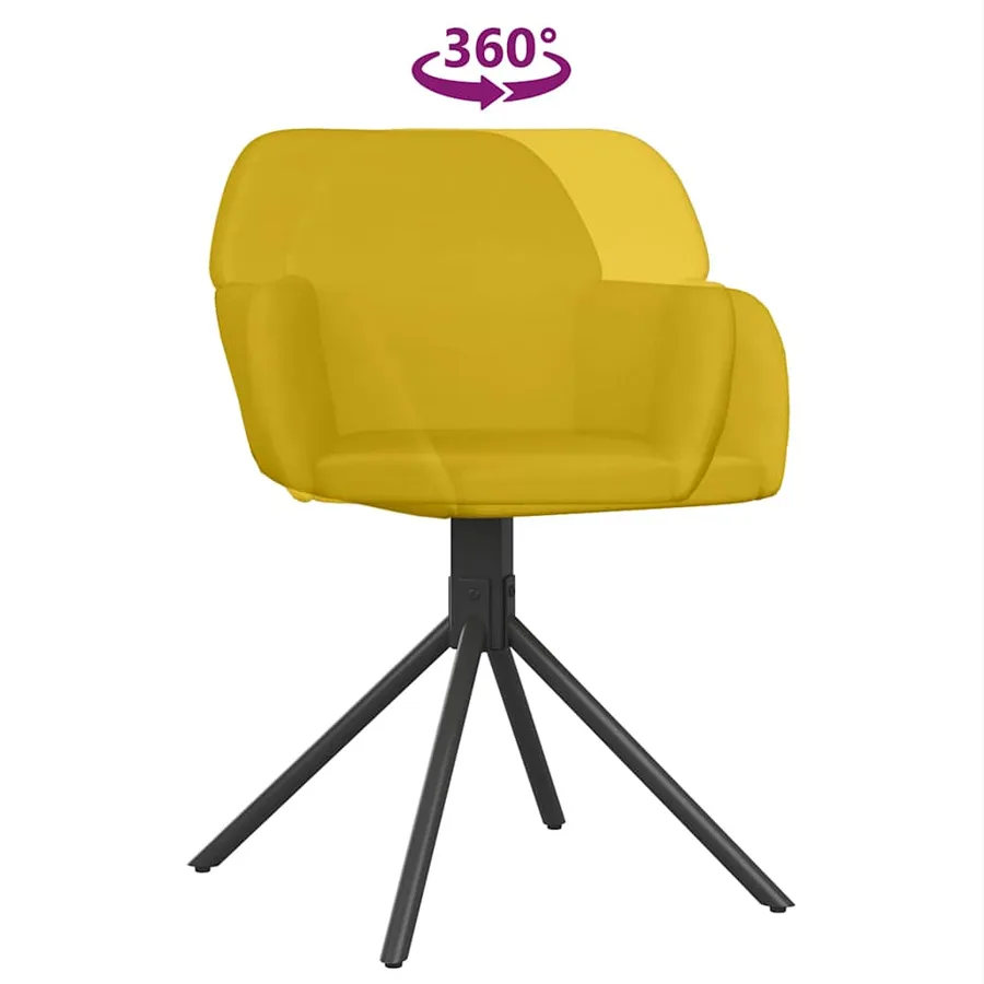 Chaises pivotantes à manger lot de 2 Jaune Velours - 7
