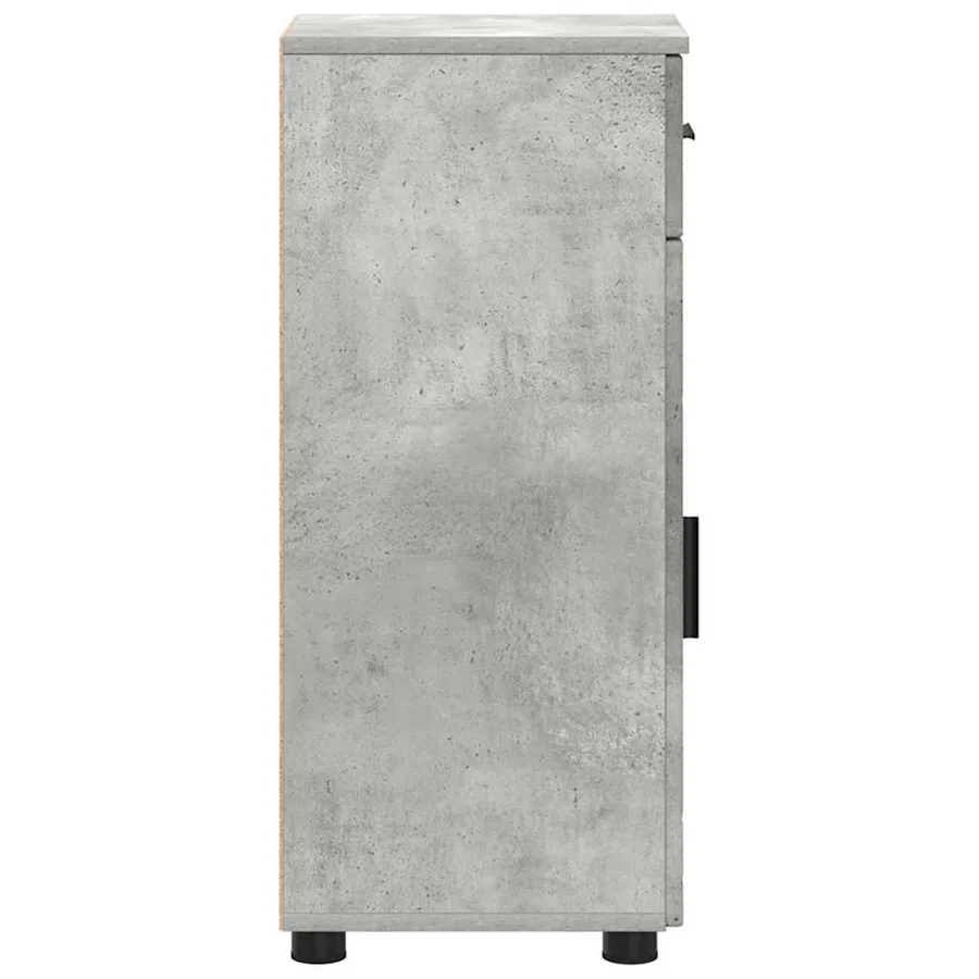 Cabinet de salle de bain avec tiroir Gris béton 30 x 35 x 80 cm - 10
