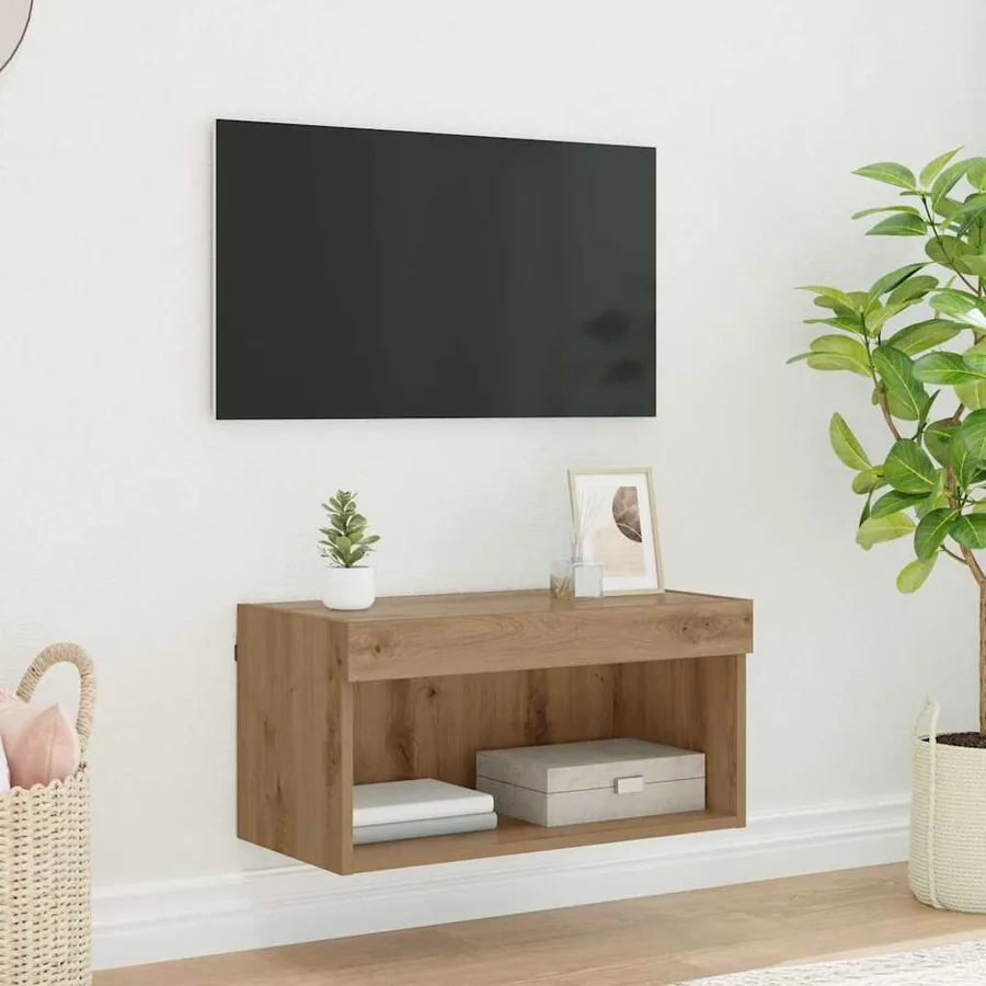 Ensemble meuble TV 60 x 30 x 30 cm Chêne artisanal