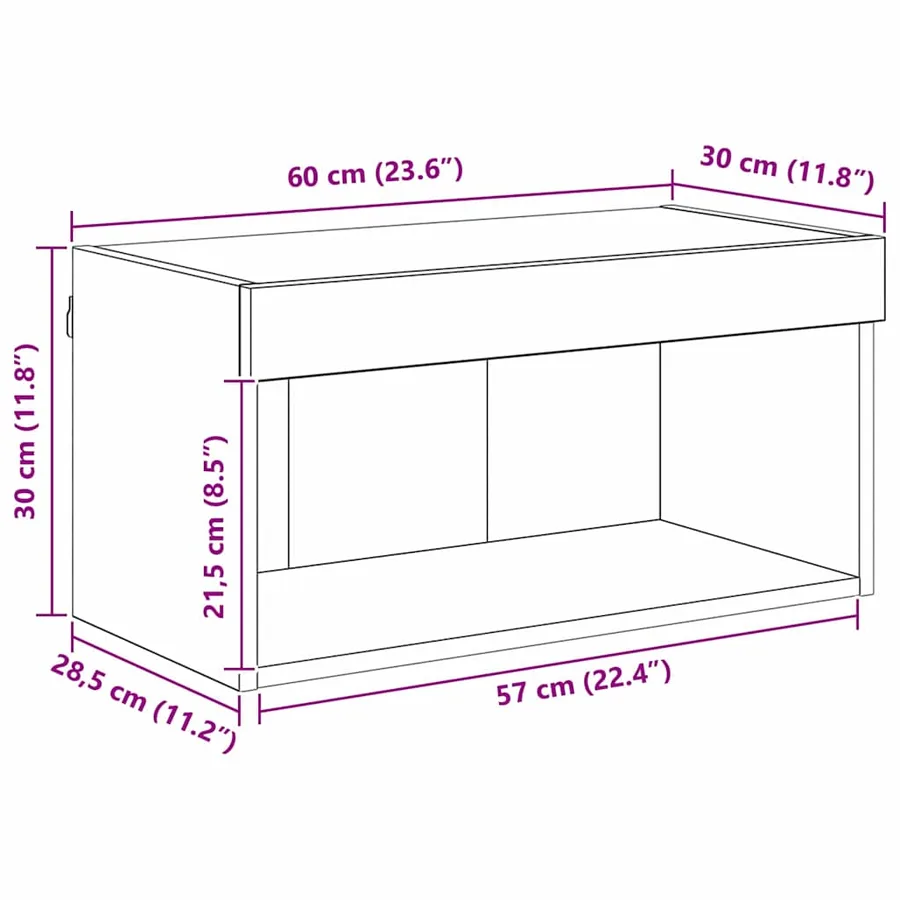 Ensemble meuble TV 60 x 30 x 30 cm Chêne artisanal - 16