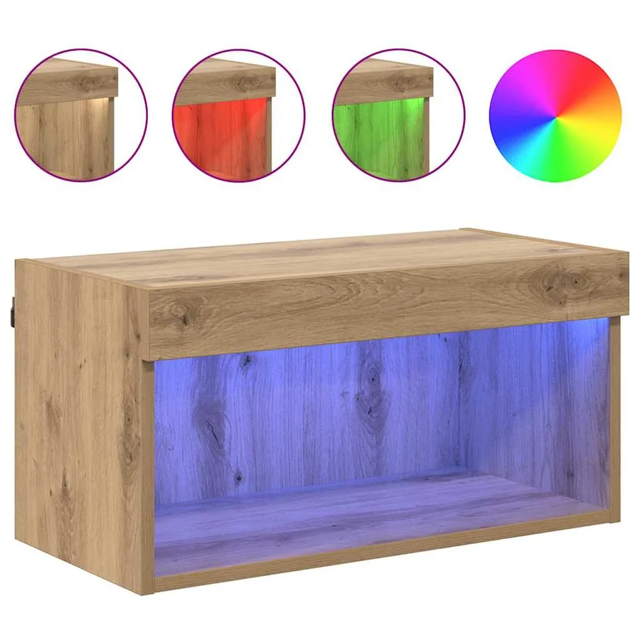 Ensemble meuble TV 60 x 30 x 30 cm Chêne artisanal - 4