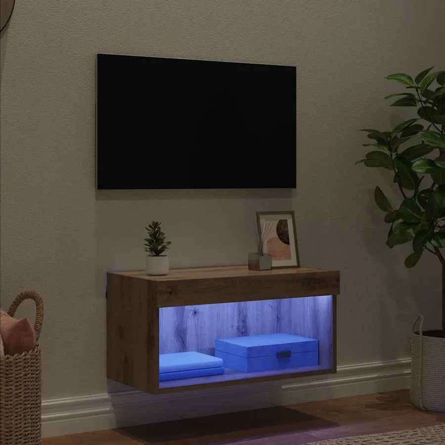 Ensemble meuble TV 60 x 30 x 30 cm Chêne artisanal - 5