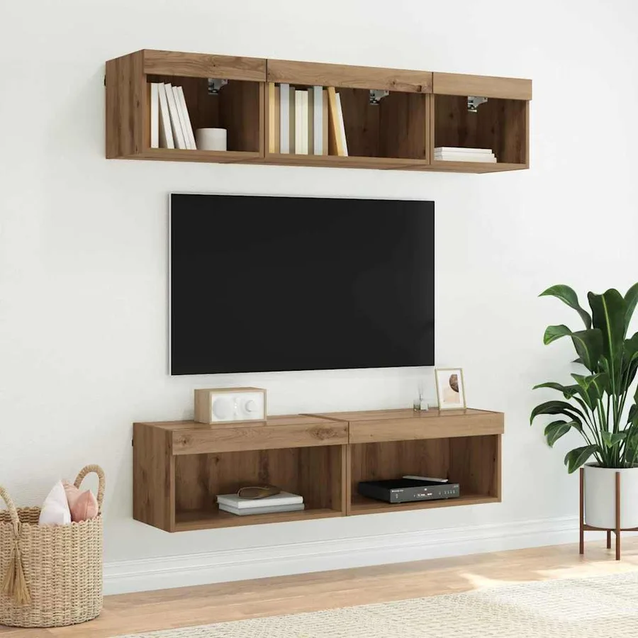 Ensemble meuble TV 60 x 30 x 30 cm Chêne artisanal - 6