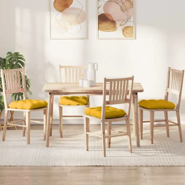 Coussins de siège 4 pcs Jaune clair 45 x 45 cm