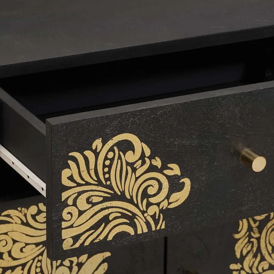 Cabinet de chevet avec porte avec tiroir Noir 50 x 33 x 60 cm - 7