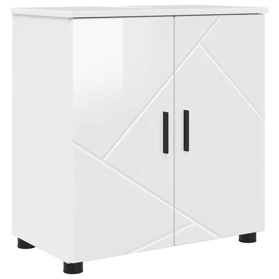 Cabinet de salle de bain Blanc brillant 61 x 35 x 64 cm - 2
