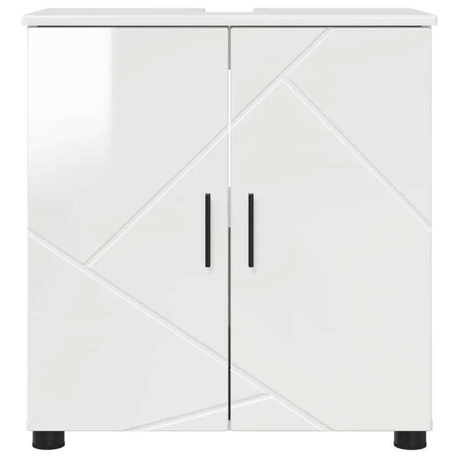 Cabinet de salle de bain Blanc brillant 61 x 35 x 64 cm - 6