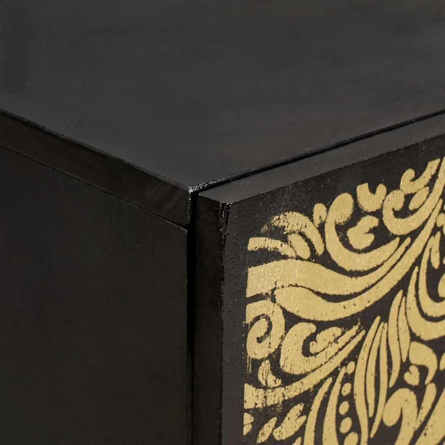 Buffet Noir 60 x 33 x 75 cm Bois de mangue massif - 6