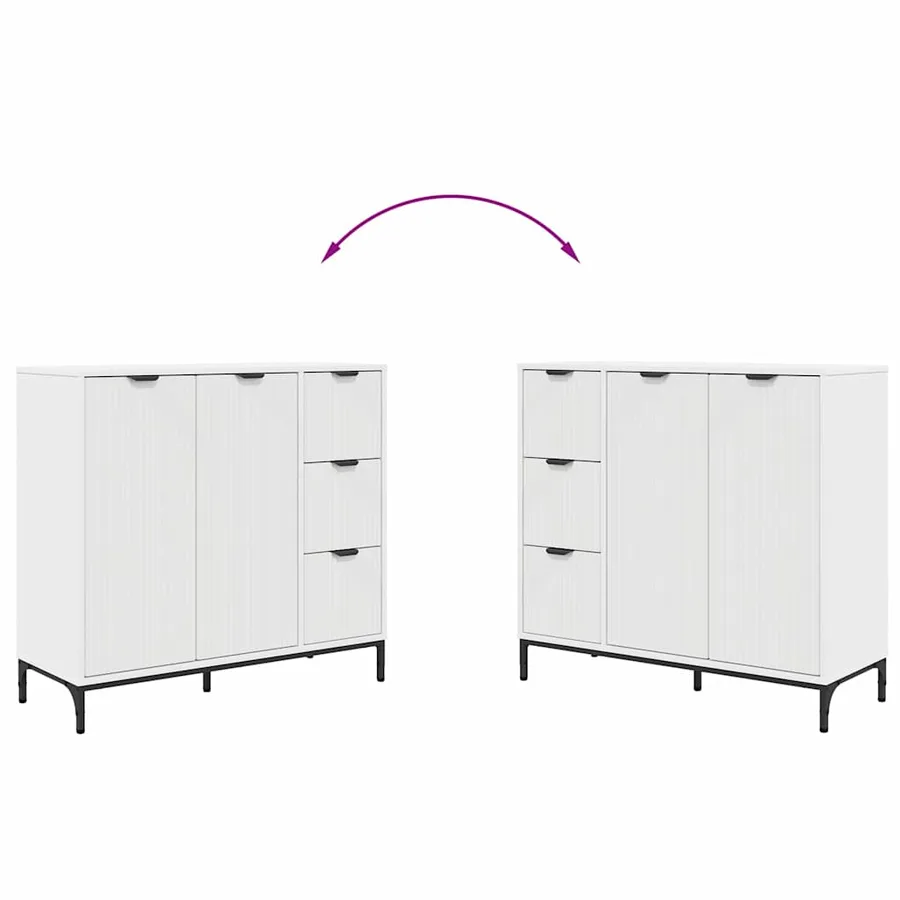 Buffet avec tiroir Blanc 89,5 x 33 x 82 cm Bois d'ingénierie - 13