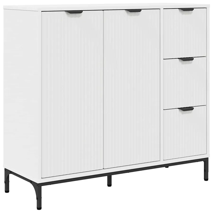 Buffet avec tiroir Blanc 89,5 x 33 x 82 cm Bois d'ingénierie - 2