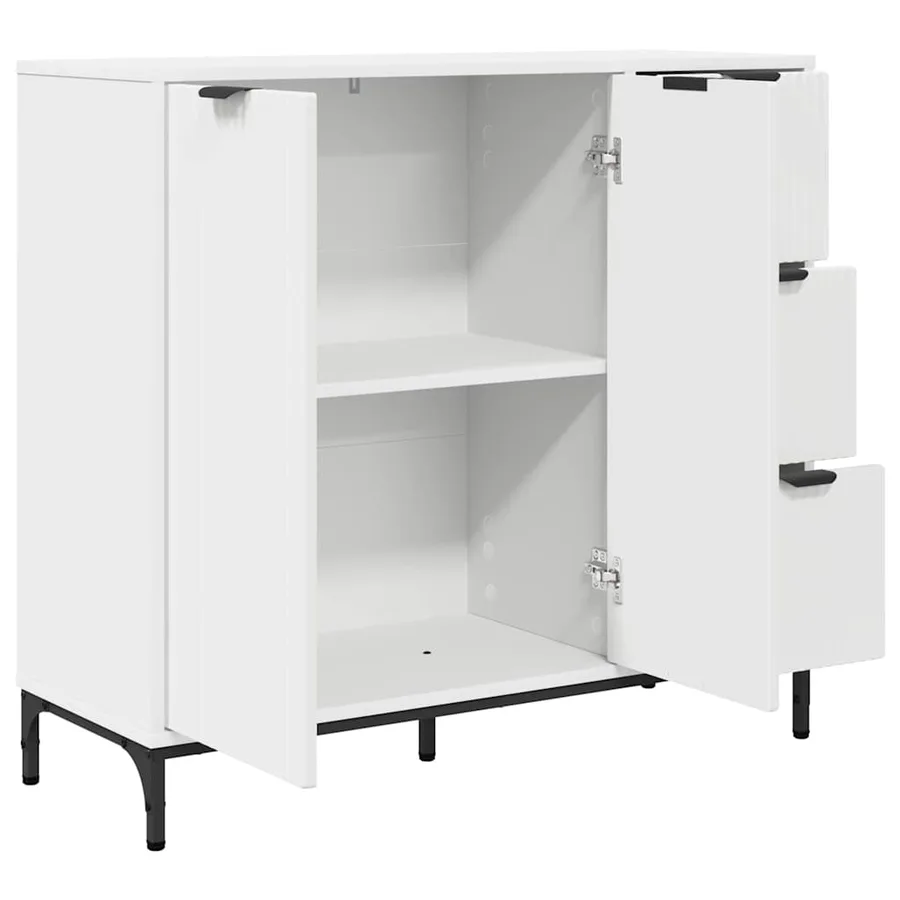 Buffet avec tiroir Blanc 89,5 x 33 x 82 cm Bois d'ingénierie - 5