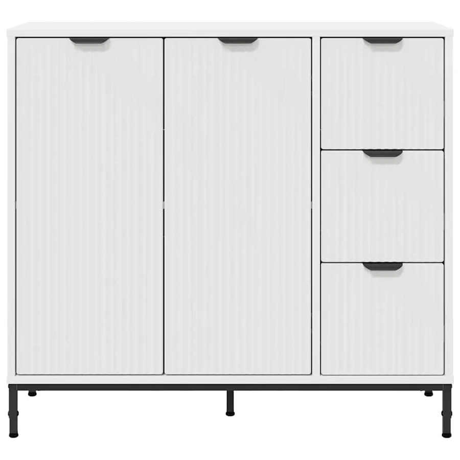 Buffet avec tiroir Blanc 89,5 x 33 x 82 cm Bois d'ingénierie - 6