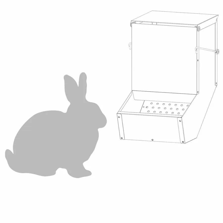 Distributeur pour lapins Argent 17,5 x 26 x 28,5 cm - 8
