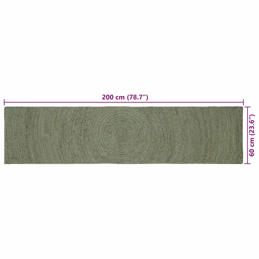 Tapis de surface Vert olive 60 x 200 cm Jute - 7