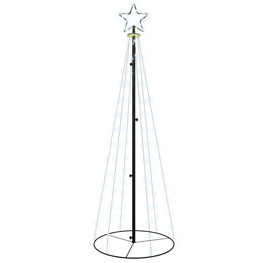 Arbre de Noël cône 108 LED Blanc froid 70x180 cm - 2