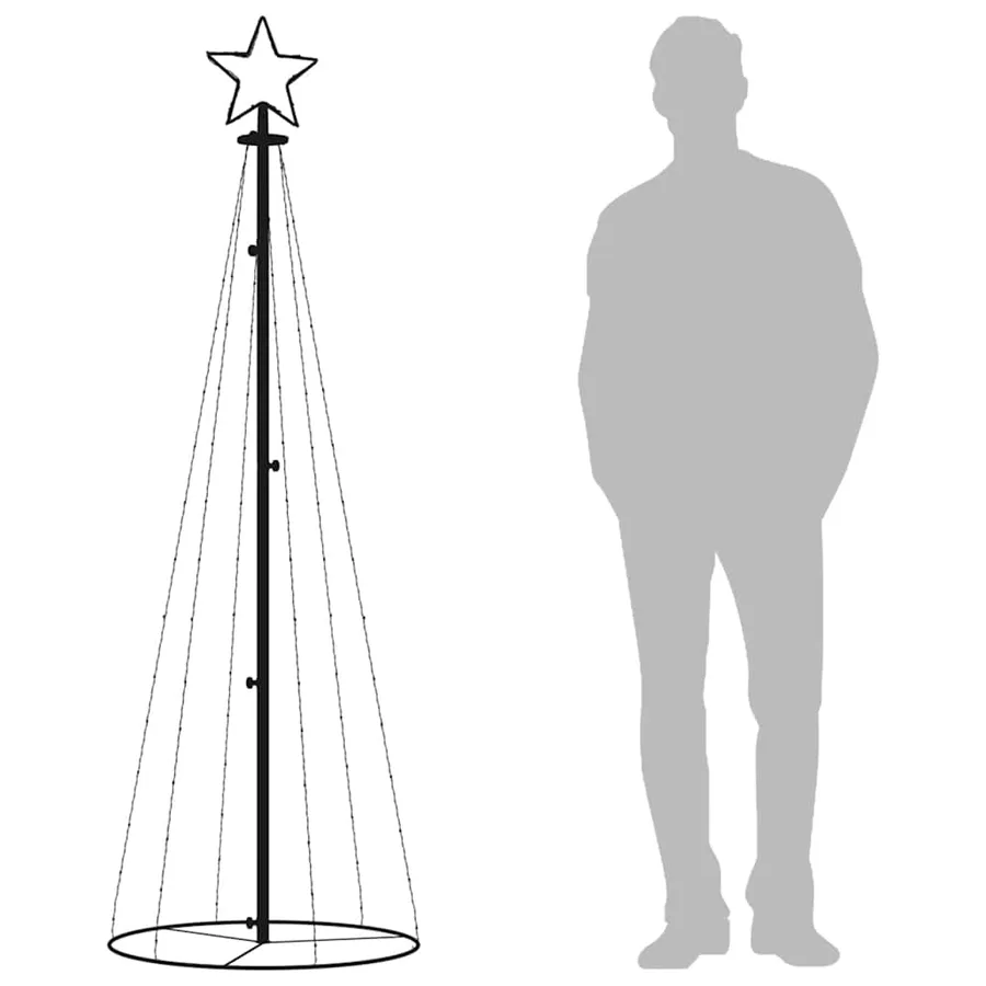 Arbre de Noël cône 108 LED Blanc froid 70x180 cm - 9
