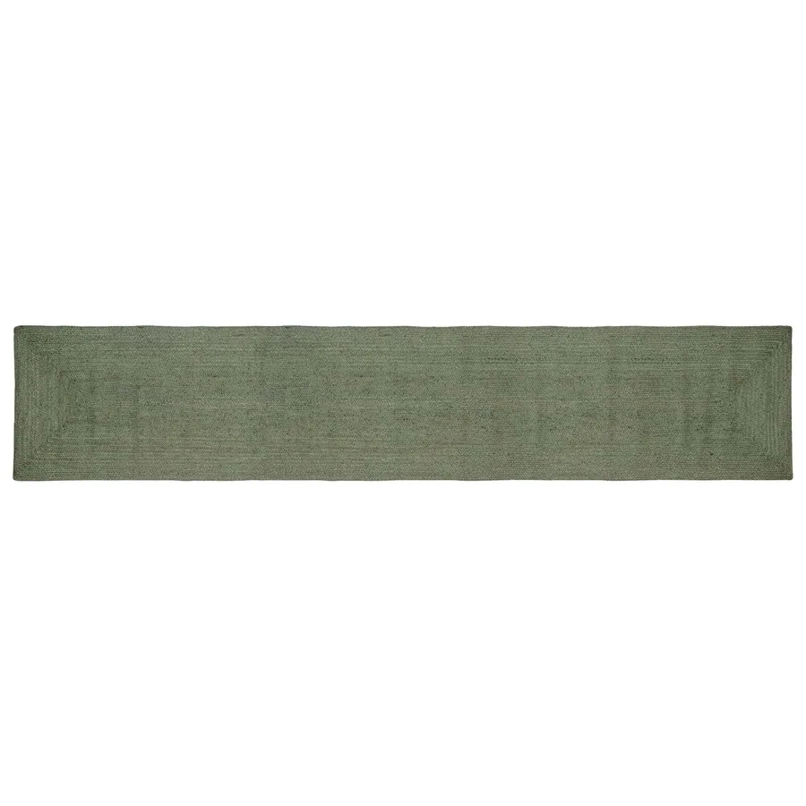 Tapis de surface Rectangulaire Vert olive 60 x 400 cm Jute