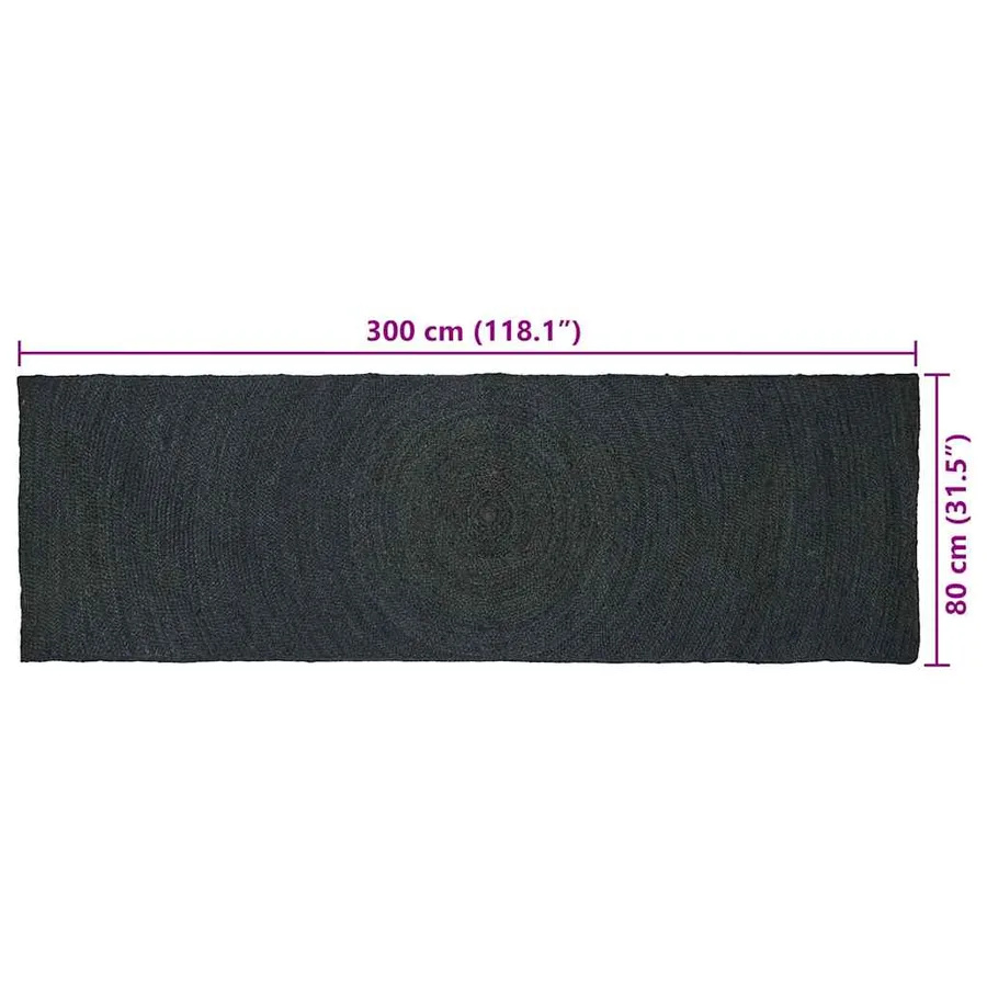 Tapis de surface Gris foncé 80 x 300 cm Jute - 9