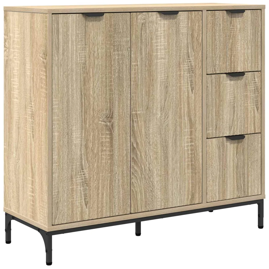 Buffet Chêne Sonoma 89,5 x 33 x 82 cm Bois d'ingénierie - 2