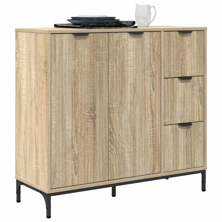 Buffet Chêne Sonoma 89,5 x 33 x 82 cm Bois d'ingénierie - 3