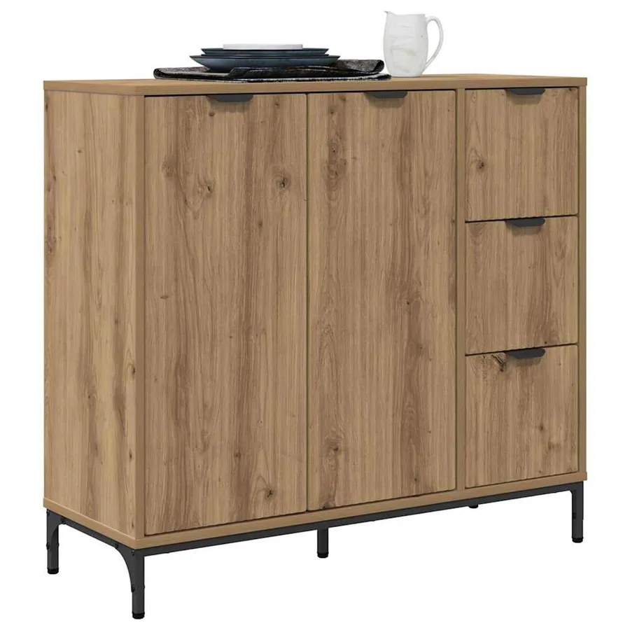 Buffet Chêne artisanal 89,5 x 33 x 82 cm Bois d'ingénierie - 3