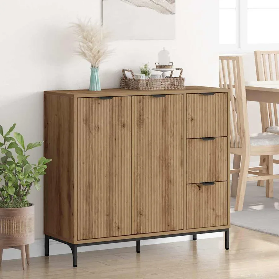 Buffet Chêne artisanal 89,5 x 33 x 82 cm Bois d'ingénierie - 4