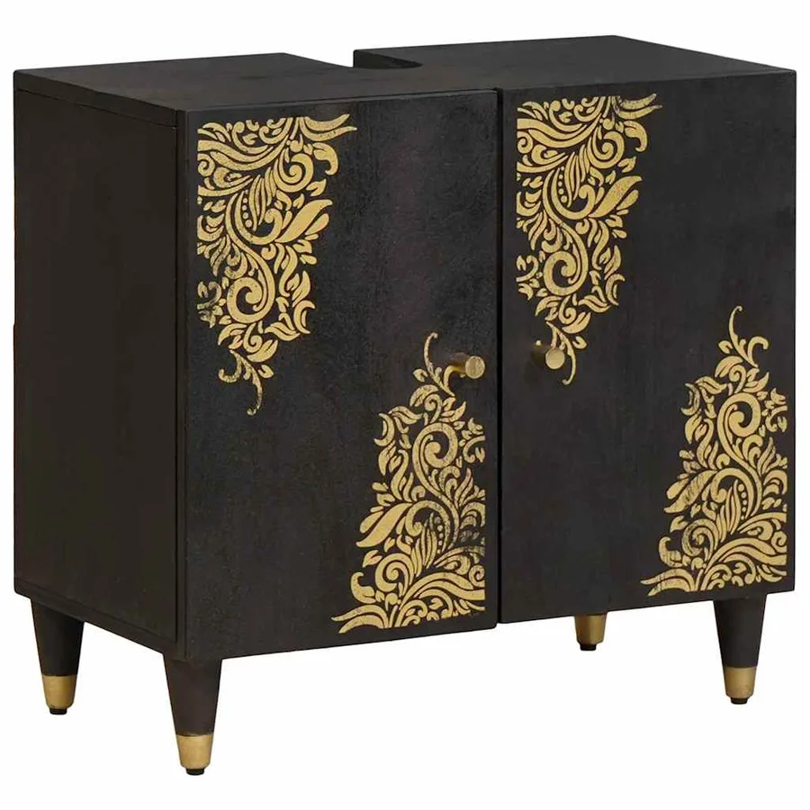Ensemble de Meubles de Salle de Bain Montage mural 2 pcs Noir - 3