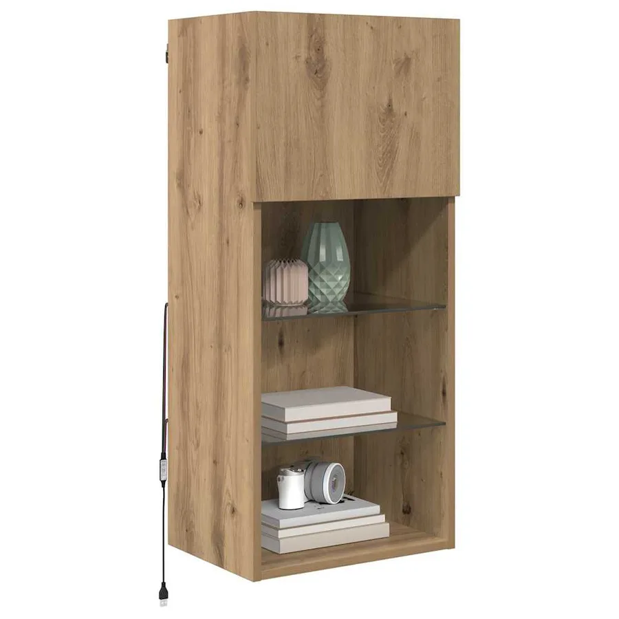 Meubles TV muraux 2 pcs Chêne artisanal Bois d'ingénierie - 3