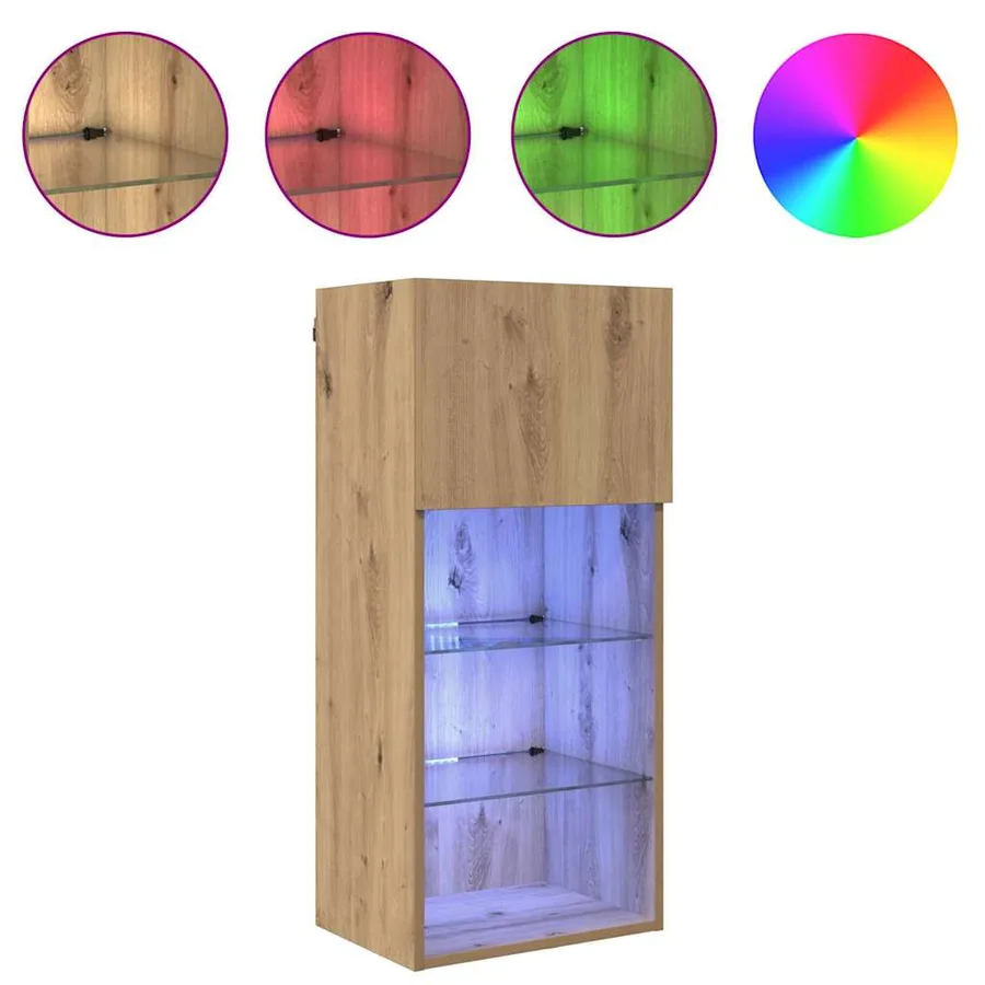 Meubles TV muraux 2 pcs Chêne artisanal Bois d'ingénierie - 4