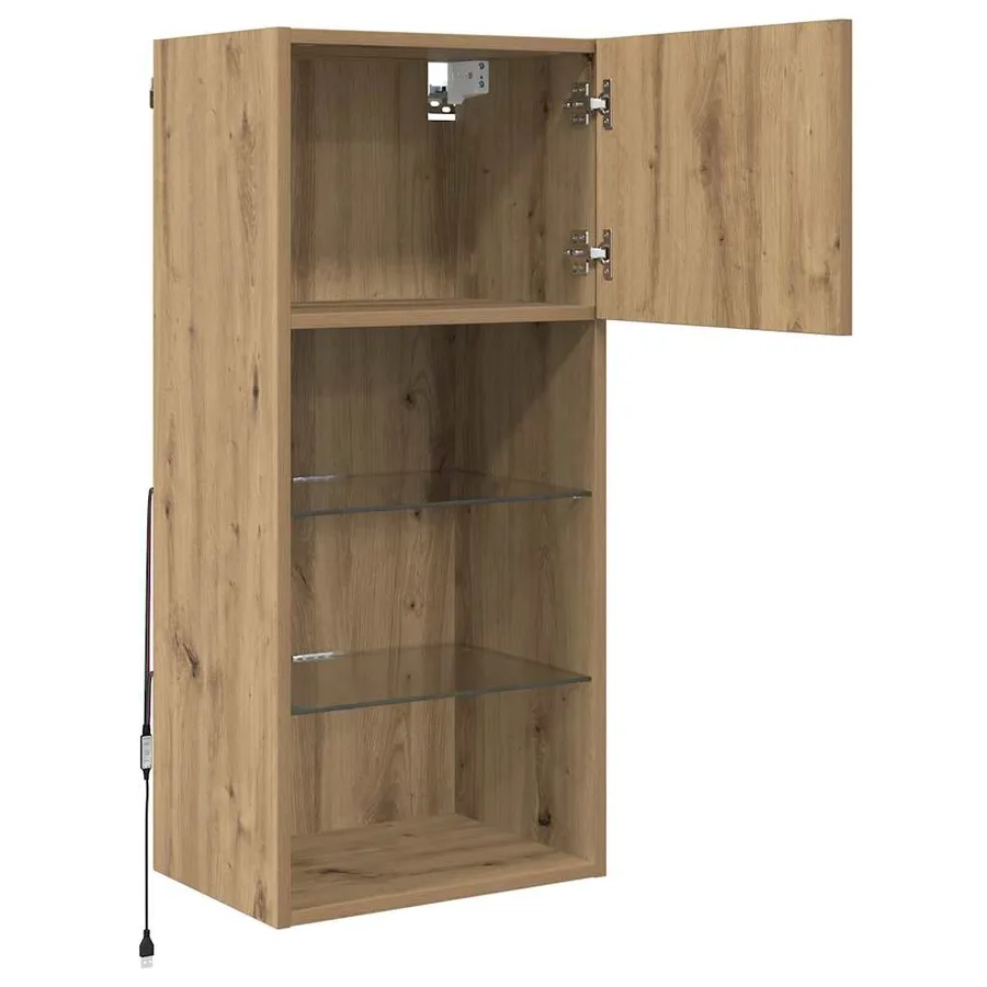 Meubles TV muraux 2 pcs Chêne artisanal Bois d'ingénierie - 7