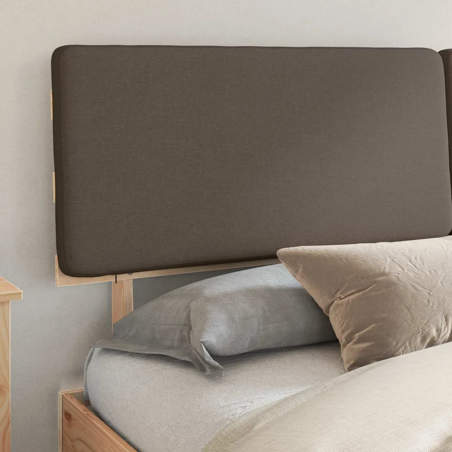 Cadre de lit avec tête de lit rembourrée Taupe 180 x 200 cm - 3